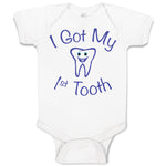 Baby Clothes I Got My First Tooth Funny Humor Style A Baby Bodysuits Cotton