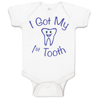 Baby Clothes I Got My First Tooth Funny Humor Style A Baby Bodysuits Cotton