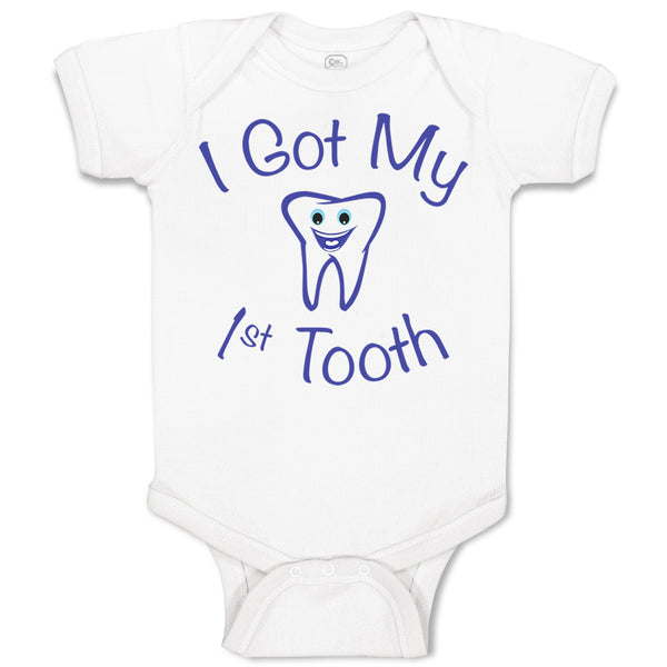 Baby Clothes I Got My First Tooth Funny Humor Style A Baby Bodysuits Cotton