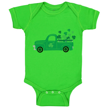 Baby Clothes Green Truck St Patrick's Irish Clover Shamrock Ireland Cotton