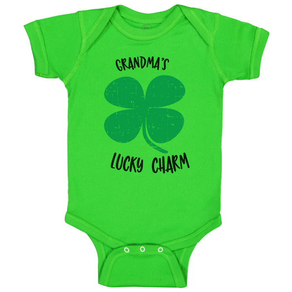 Baby Clothes Grandma's Lucky Charm St Patrick's Irish Clover Shamrock Cotton