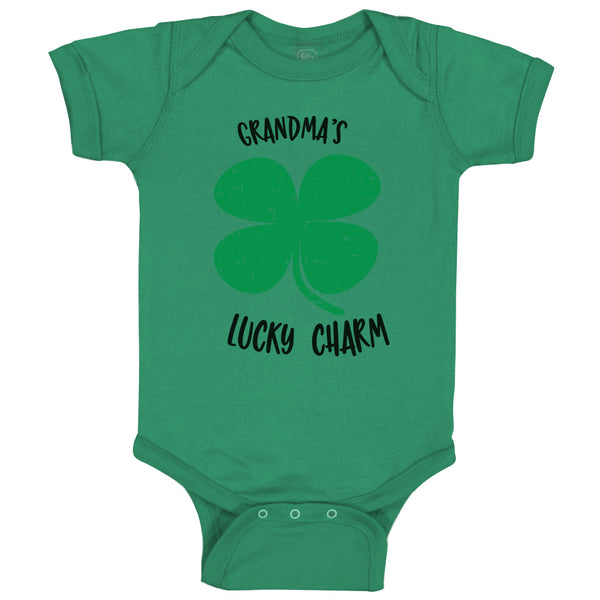 Baby Clothes Grandma's Lucky Charm St Patrick's Irish Clover Shamrock Cotton