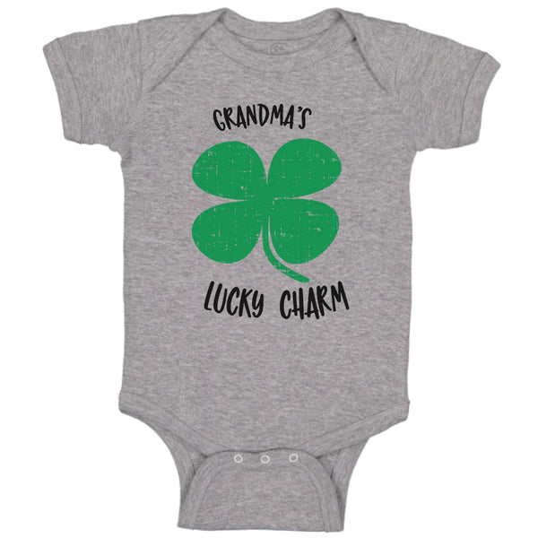 Baby Clothes Grandma's Lucky Charm St Patrick's Irish Clover Shamrock Cotton