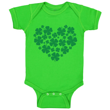 Baby Clothes Heart Love Shamrock Clover St Patrick's Irish Ireland Cotton