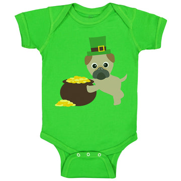 Baby Clothes Cute Pot Pug Leprechaun Patrick's Patty Shamrock Clover Cotton