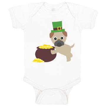 Baby Clothes Cute Pot Pug Leprechaun Patrick's Patty Shamrock Clover Cotton