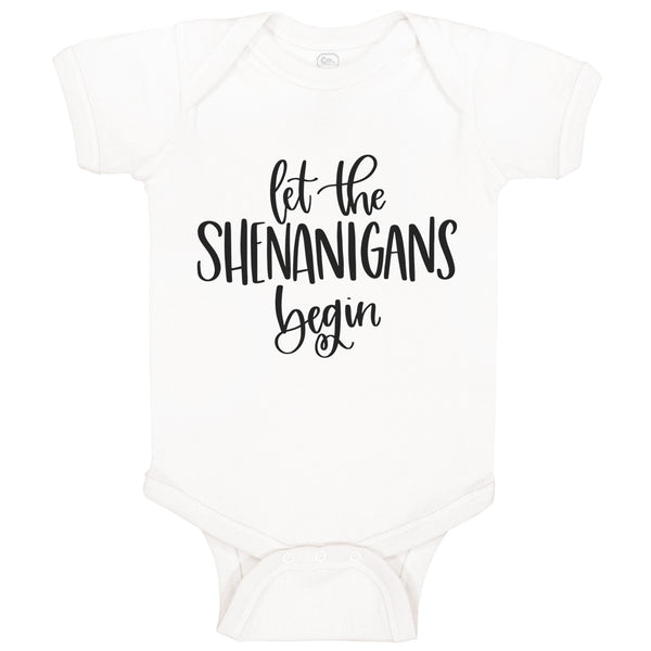 Baby Clothes Let Shenanigans Funny Shamrock Clover Patrick's Patty Cotton