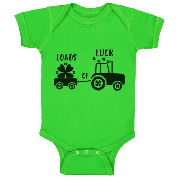 Baby Clothes Loads Luck Patrick's Tractor Farm Shamrock Clover Ireland Cotton