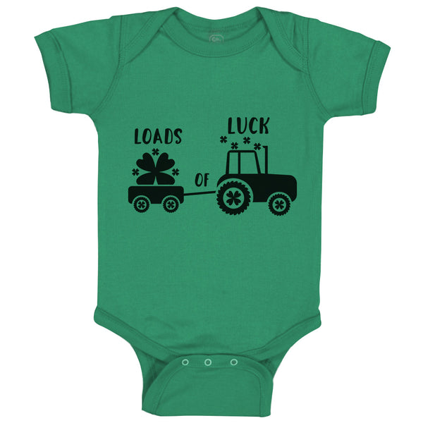 Baby Clothes Loads Luck Patrick's Tractor Farm Shamrock Clover Ireland Cotton