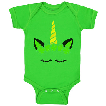 Baby Clothes Unicorn St Patrick's Shamrock Clover Cute Irish Ireland Funny Green