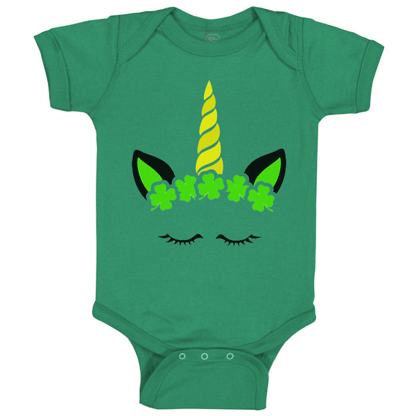 Baby Clothes Unicorn St Patrick's Shamrock Clover Cute Irish Ireland Funny Green