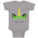 Baby Clothes Unicorn St Patrick's Shamrock Clover Cute Irish Ireland Funny Green