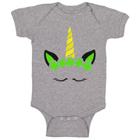 Baby Clothes Unicorn St Patrick's Shamrock Clover Cute Irish Ireland Funny Green