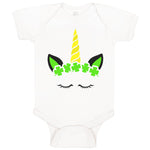 Baby Clothes Unicorn St Patrick's Shamrock Clover Cute Irish Ireland Funny Green