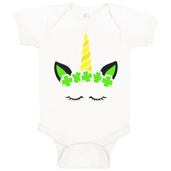 Baby Clothes Unicorn St Patrick's Shamrock Clover Cute Irish Ireland Funny Green