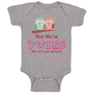 Baby Clothes Yes! We'Re Twins No We Are Not Identical Baby Bodysuits Cotton