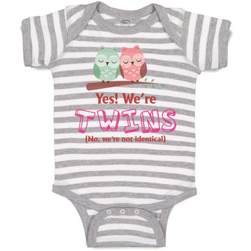 Baby Clothes Yes! We'Re Twins No We Are Not Identical Baby Bodysuits Cotton