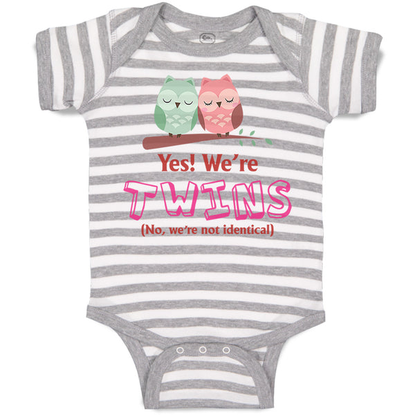 Baby Clothes Yes! We'Re Twins No We Are Not Identical Baby Bodysuits Cotton