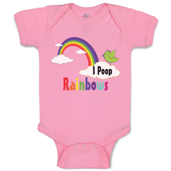 Baby Clothes Rainbow I Poop Rainbows Funny Humor Baby Bodysuits Cotton