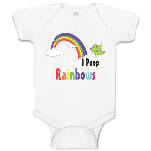 Baby Clothes Rainbow I Poop Rainbows Funny Humor Baby Bodysuits Cotton