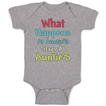 Baby Clothes What Happens at Auntie S Stays at Auntie Aunt Baby Bodysuits Cotton