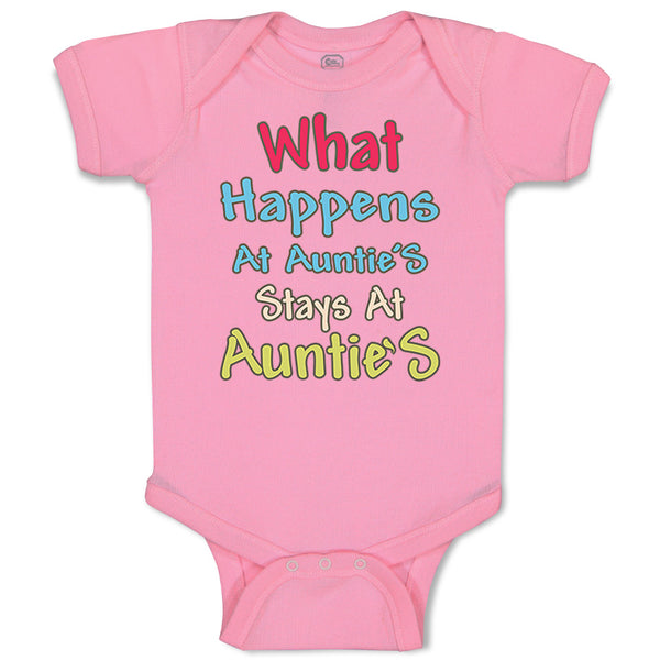 Baby Clothes What Happens at Auntie S Stays at Auntie Aunt Baby Bodysuits Cotton