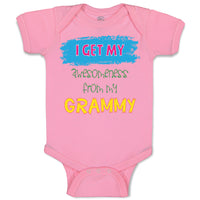 Baby Clothes I Get My Awesomeness from My Grammy Grandmother Grandma A Cotton