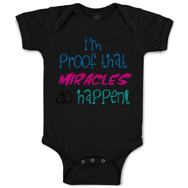 Baby Clothes I'M Proof That Miracles Do Happen Funny Humor Baby Bodysuits Cotton