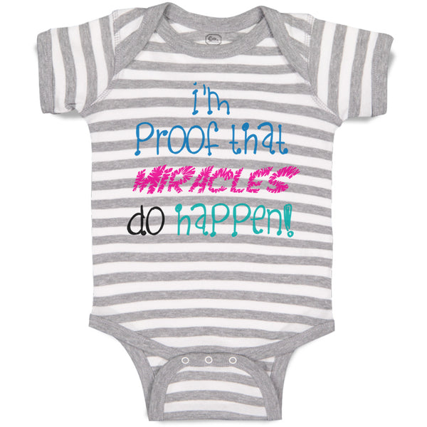 Baby Clothes I'M Proof That Miracles Do Happen Funny Humor Baby Bodysuits Cotton