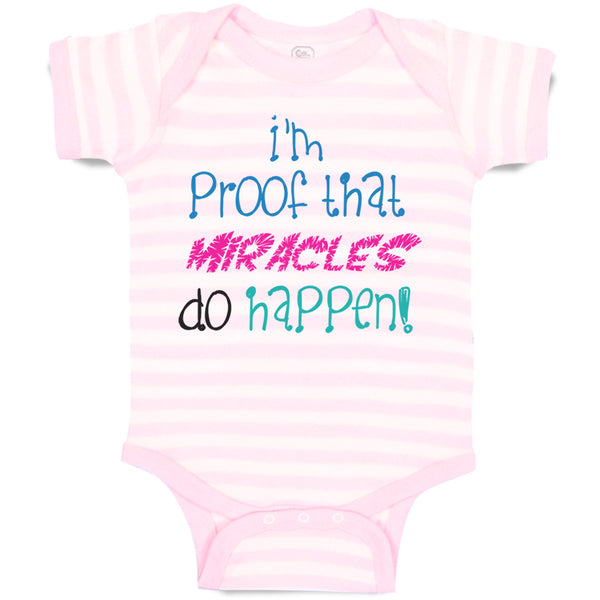 Baby Clothes I'M Proof That Miracles Do Happen Funny Humor Baby Bodysuits Cotton