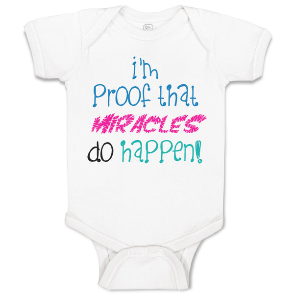 Baby Clothes I'M Proof That Miracles Do Happen Funny Humor Baby Bodysuits Cotton