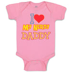 Baby Clothes I Love Heart My Nerdy Daddy Geek Dad Father's Day Baby Bodysuits