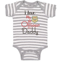 Baby Clothes I Love My Police Officer Daddy Badge Dad Father's Day Cotton