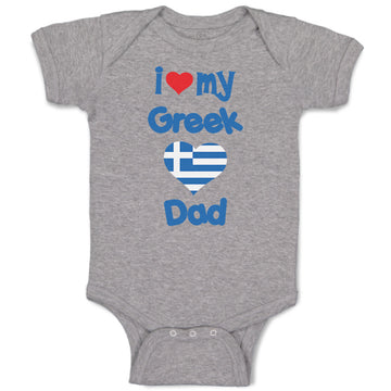 Baby Clothes I Love My Greek Dad Baby Bodysuits Boy & Girl Cotton