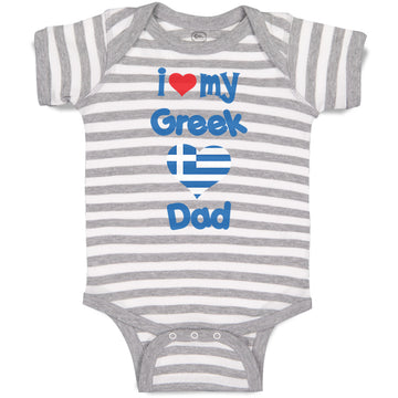 Baby Clothes I Love My Greek Dad Baby Bodysuits Boy & Girl Cotton