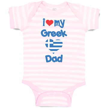 Baby Clothes I Love My Greek Dad Baby Bodysuits Boy & Girl Cotton