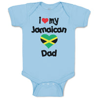 Baby Clothes I Love My Jamaican Dad Style A Baby Bodysuits Boy & Girl Cotton