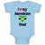 Baby Clothes I Love My Jamaican Dad Style A Baby Bodysuits Boy & Girl Cotton