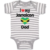 Baby Clothes I Love My Jamaican Dad Style A Baby Bodysuits Boy & Girl Cotton