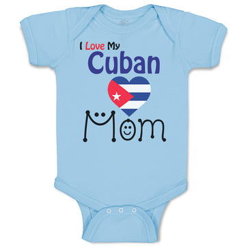 Baby Clothes I Love My Cuban Mom Baby Bodysuits Boy & Girl Cotton