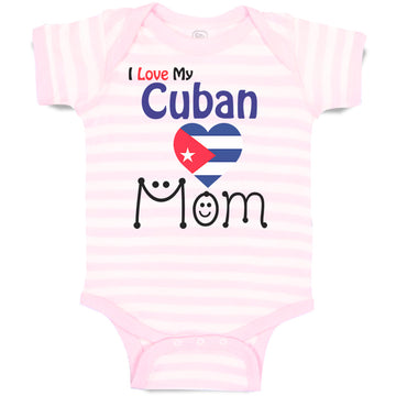 Baby Clothes I Love My Cuban Mom Baby Bodysuits Boy & Girl Cotton