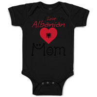 Baby Clothes I Love My Albanian Mom Baby Bodysuits Boy & Girl Cotton