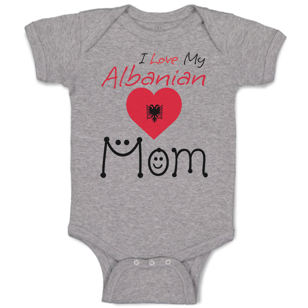 Baby Clothes I Love My Albanian Mom Baby Bodysuits Boy & Girl Cotton