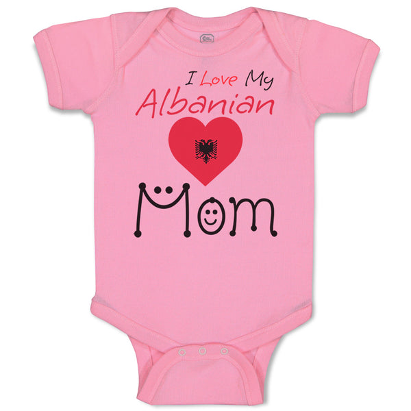 Baby Clothes I Love My Albanian Mom Baby Bodysuits Boy & Girl Cotton