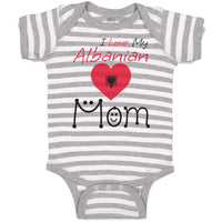 Baby Clothes I Love My Albanian Mom Baby Bodysuits Boy & Girl Cotton