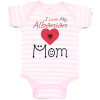 Baby Clothes I Love My Albanian Mom Baby Bodysuits Boy & Girl Cotton