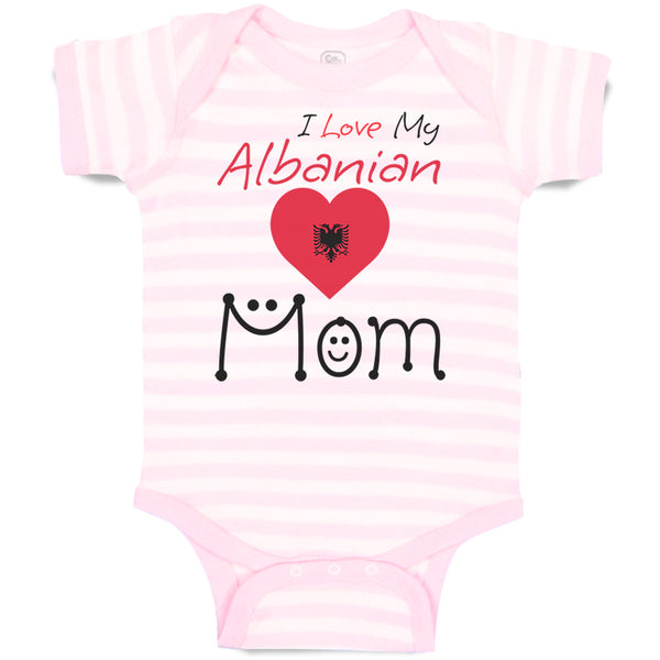 Baby Clothes I Love My Albanian Mom Baby Bodysuits Boy & Girl Cotton