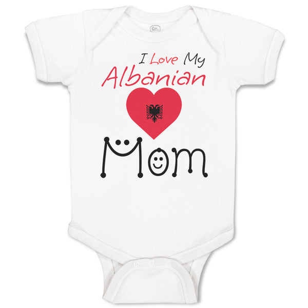 Baby Clothes I Love My Albanian Mom Baby Bodysuits Boy & Girl Cotton