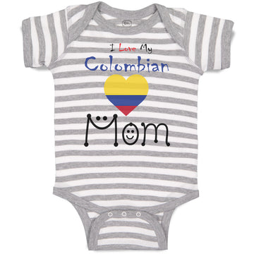 Baby Clothes I Love My Colombian Mom Baby Bodysuits Boy & Girl Cotton