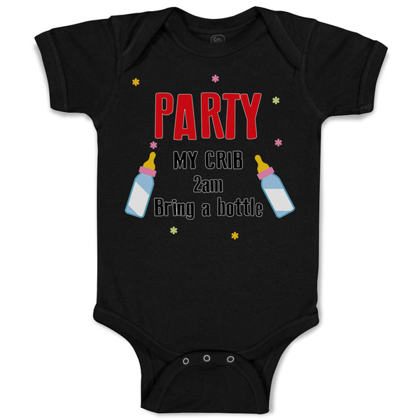 Party At My Crib Funny Baby Bodysuit Newborn Infant Onesie Baby